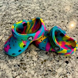 Crocs size C5 tie dye